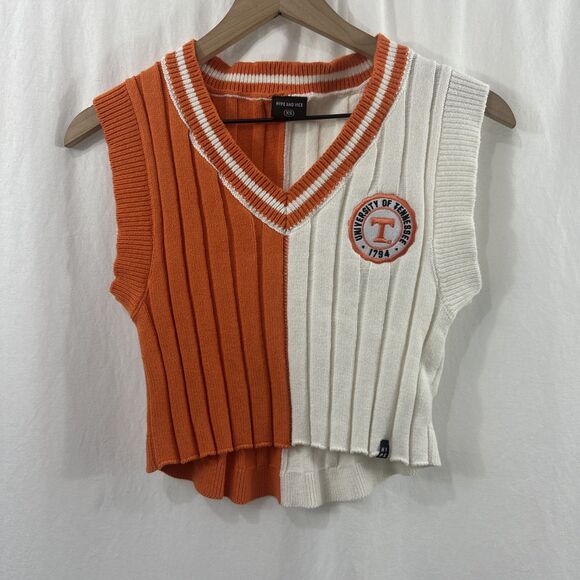 Hype And Vice University Of Tennessee Vols Orange White Ribbed Sweater Vest XS - Picture 1 of 8